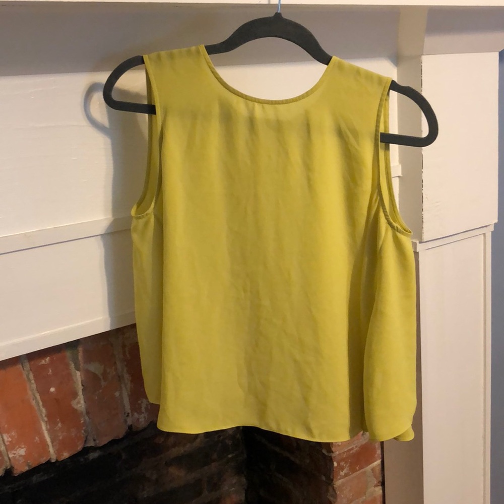 Lime green open back blouse
